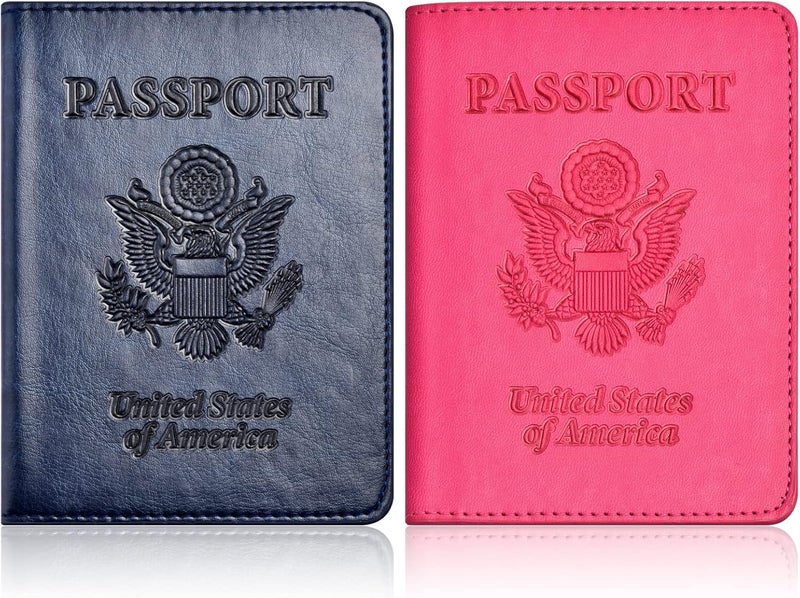 Eoehro Passport Holder for Travel Essentials-2Pack, Passport Wallet Cover Case for Travel Must Haves Accessories,Passport Book Holders for Women and Men - Image 1